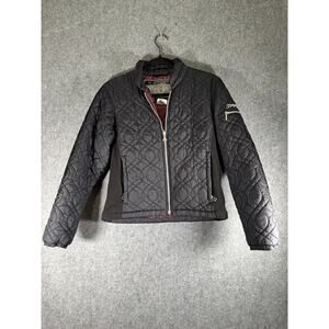 Vintage Spyder Jacket Women 6 Black‎ Long Sleeve Quilted Full Zip Outdoors Gorp